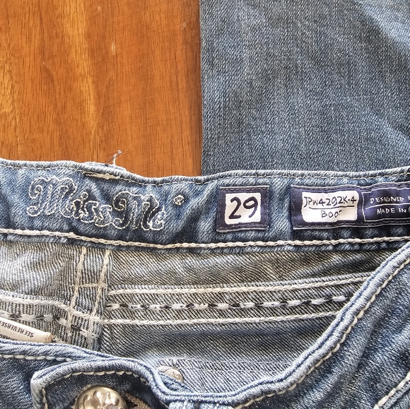 Miss Me Blue Boot Cut Jeans Classic Style - Picture 6 of 11